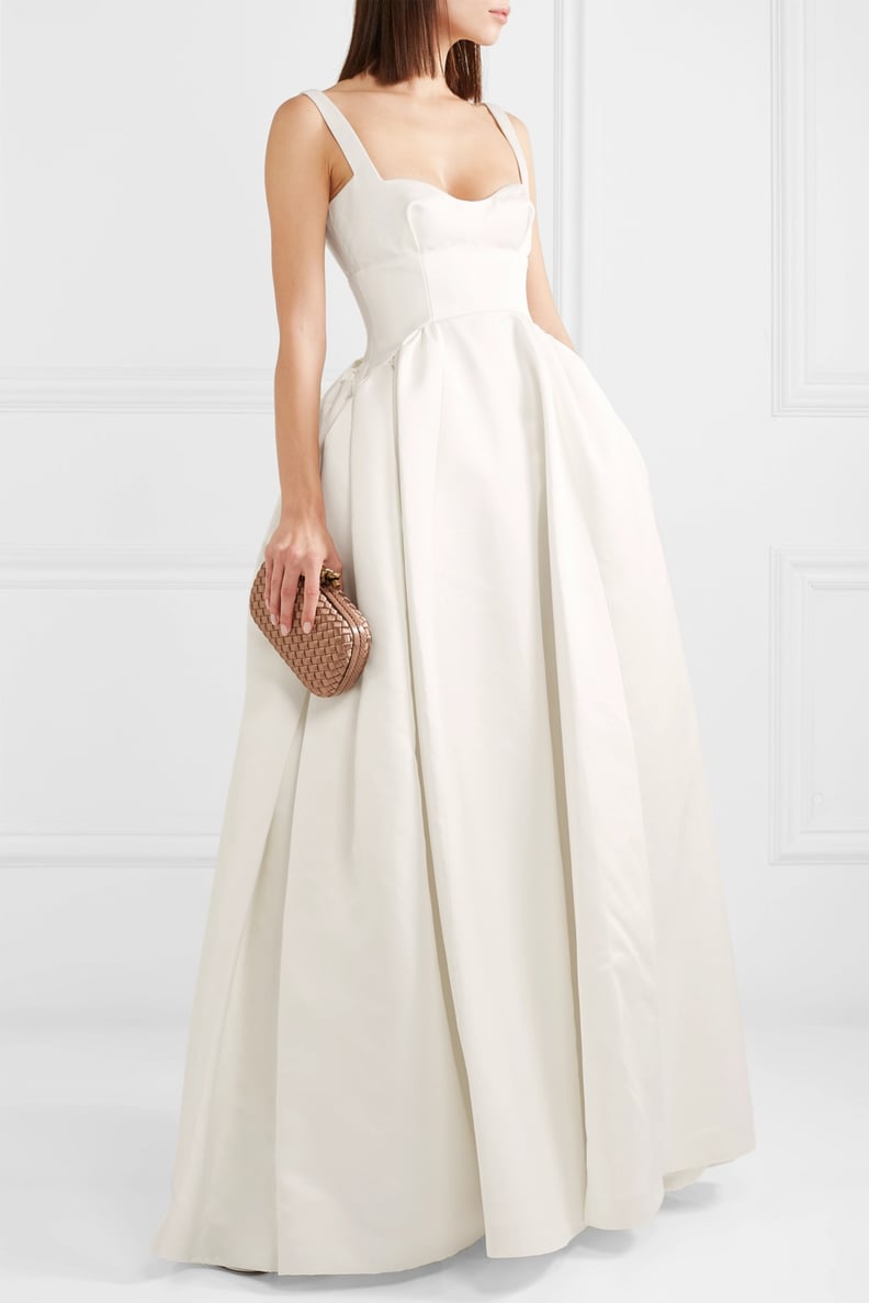 Emilia Wickstead White Diamond Duchesse-Satin Gown
