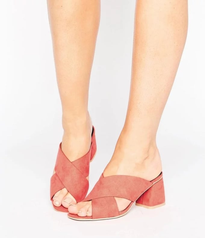 Lost Ink Wide Fit Cross Strap Mules