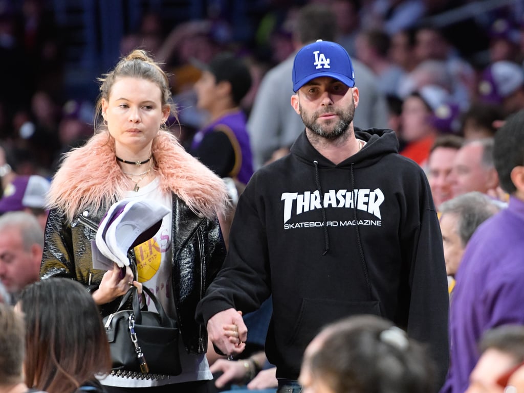 Adam Levine and Behati Prinsloo at Lakers Game November 2016