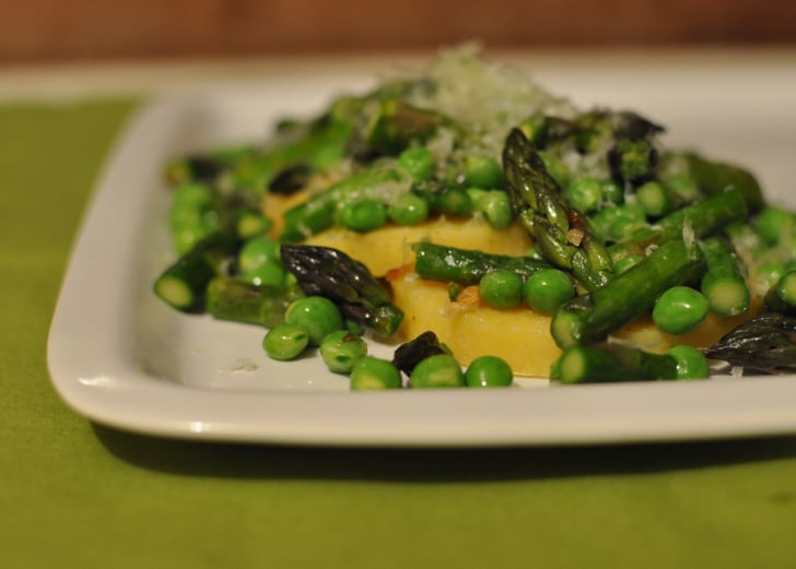 Remake English Peas and Asparagus with Polenta