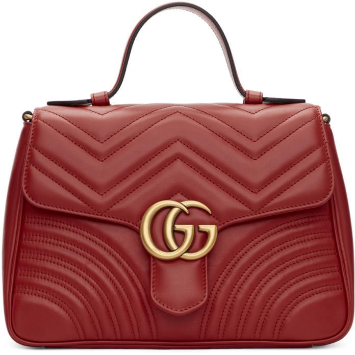 Gucci Red Small GG Marmont 2.0 Bag