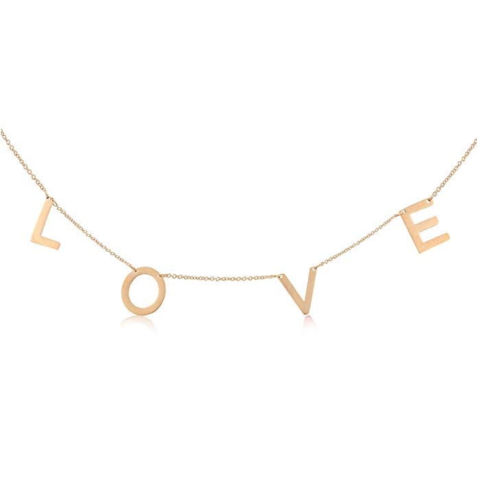 Joy and Rachel Rose Gold Love Necklace