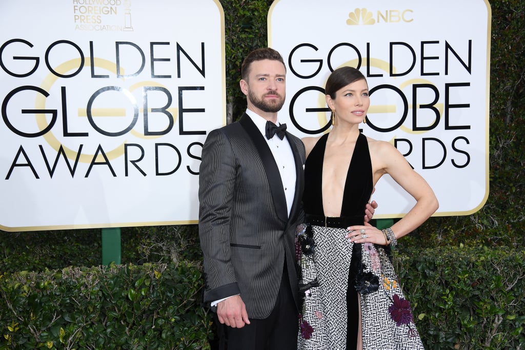 Justin Timberlake and Jessica Biel at the 2017 Golden Globes