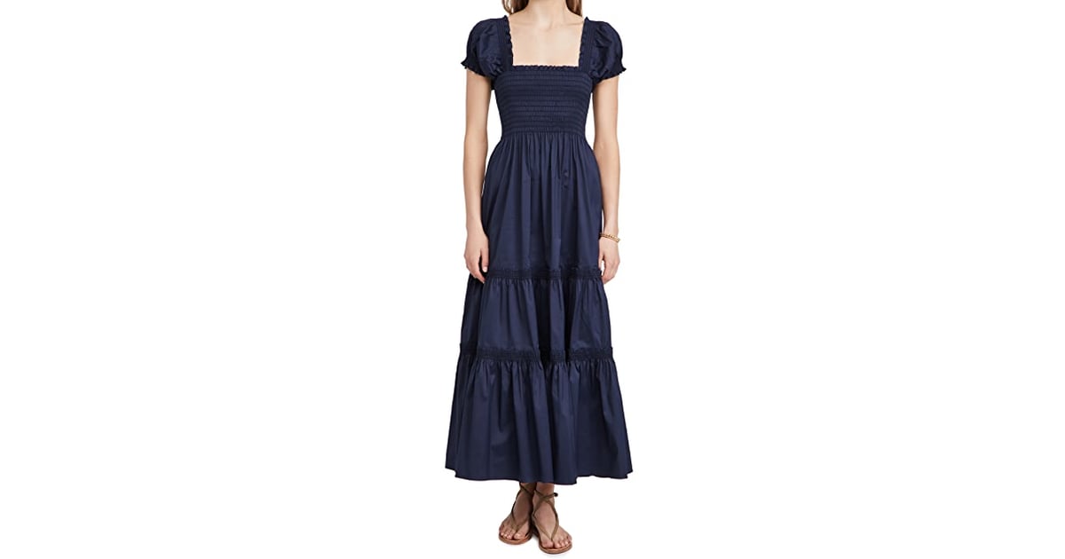 Tory Burch Smocked Midi Dress | We'll Be Living Out High Summer Exclusively  in Smocked Dresses | POPSUGAR Fashion Photo 6