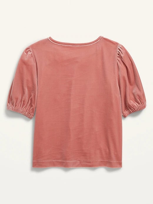 Old Navy Cropped Velvet Puff-Sleeve Top for Girls