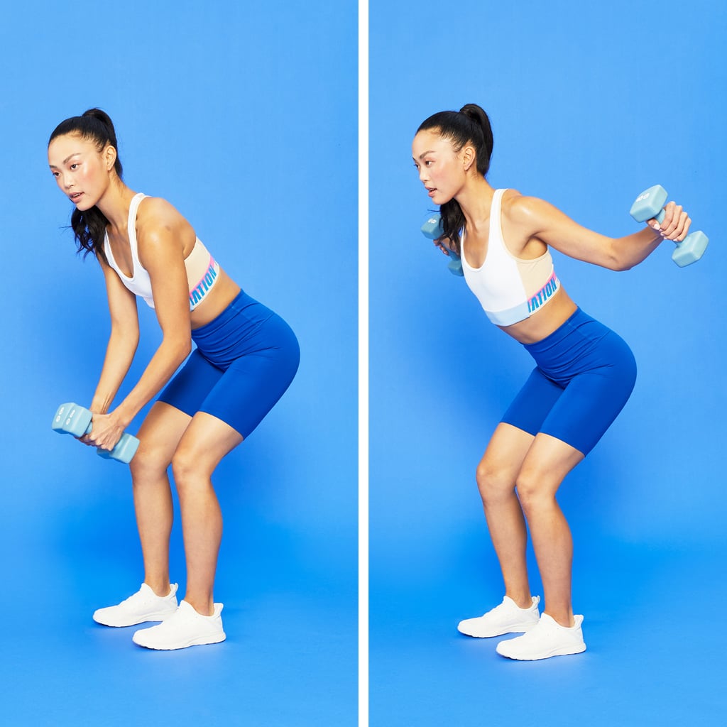 Beginner Arm Workout Superset 3, Move 1: Bent-Over Reverse Fly