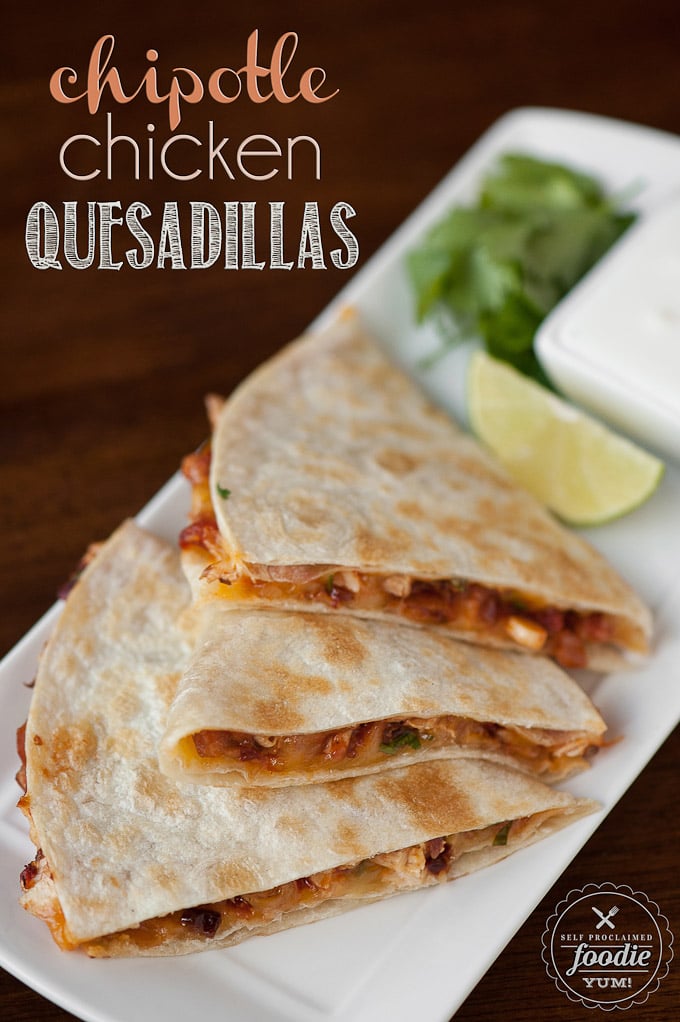 Chipotle Chicken Quesadillas