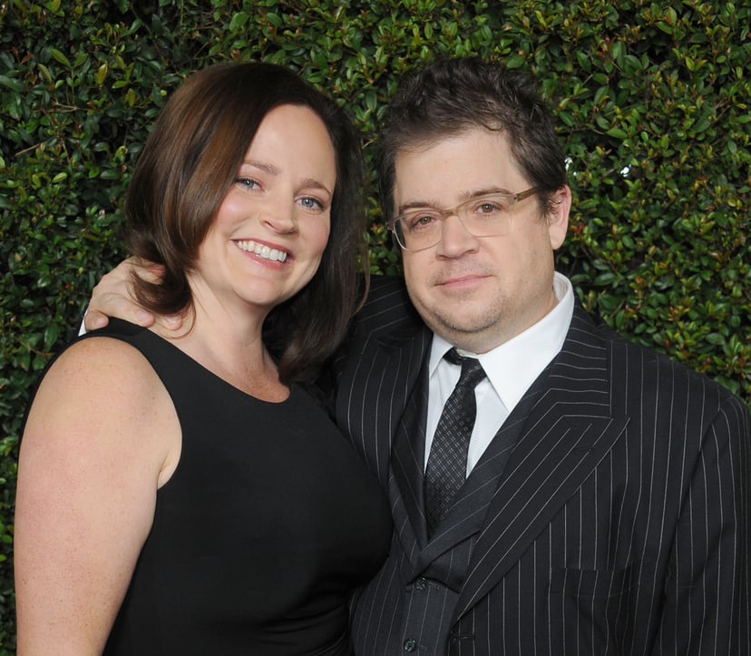 BEVERLY HILLS, CA - DECEMBER 15:  Actor Patton Oswalt and wife Michelle McNamara arrive at the
