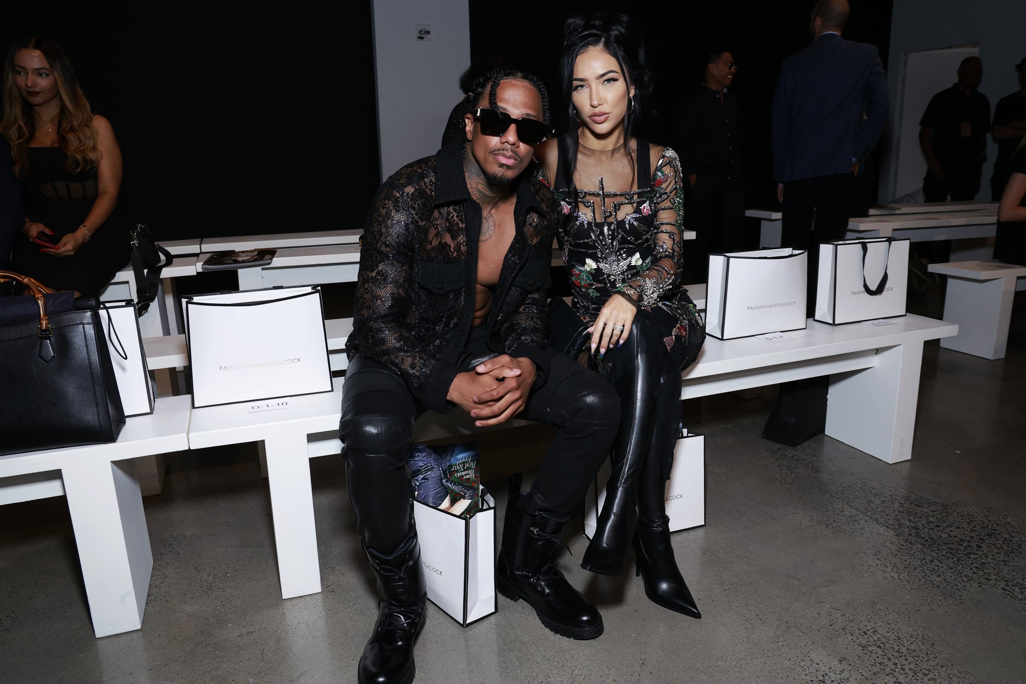 NEW YORK, NEW YORK - SEPTEMBER 11: Nick Cannon and Bre Tiesi attends the Falguni Shane Peacock fashion show during New York Fashion Week - September 2023: The Shows at Gallery at Spring Studios on September 11, 2023 in New York City. (Photo by Jason Mendez/Getty Images for NYFW: The Shows )