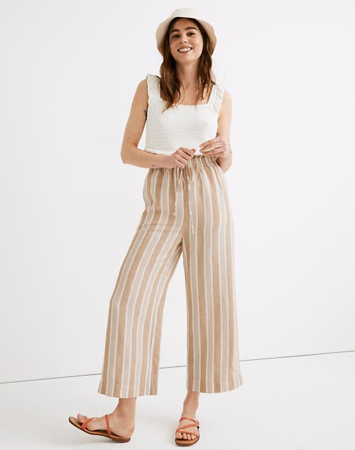 Madewell Smocked Huston Pull-On Crop Pants