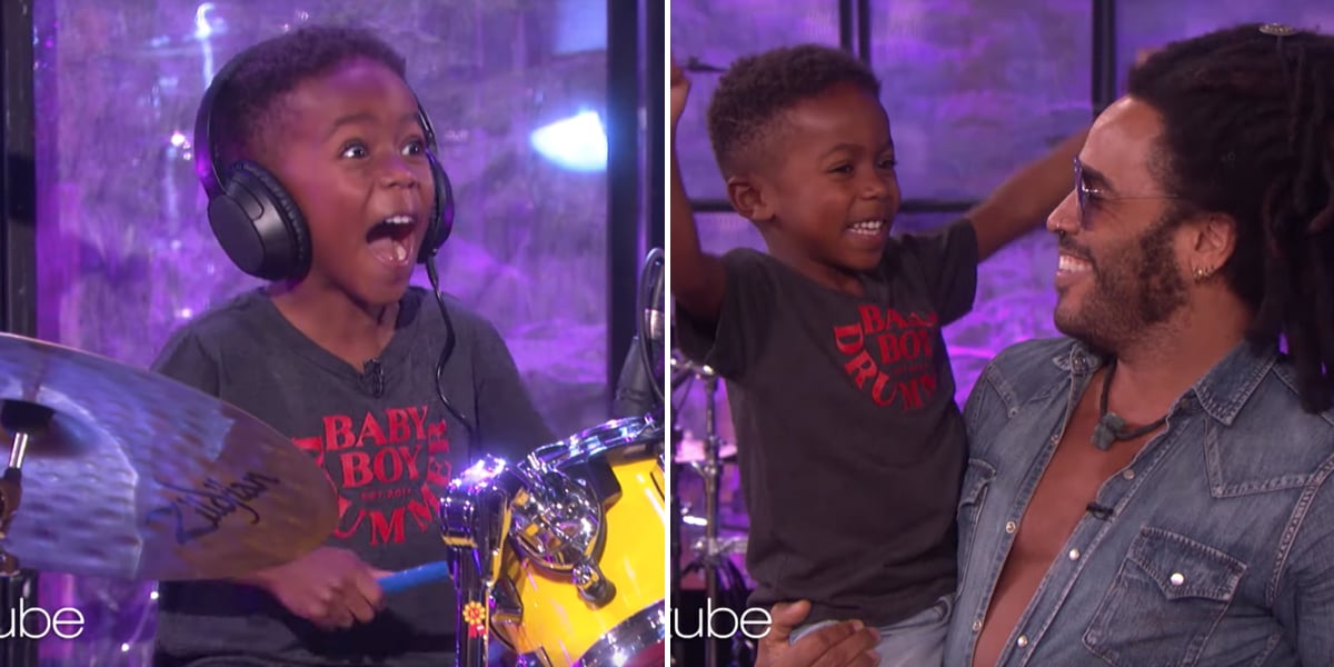 Lenny Kravitz Surprises Little Kid Drumming Video POPSUGAR Family