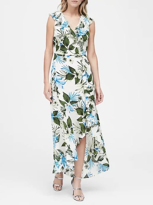 Floral Ruffle Wrap Maxi Dress