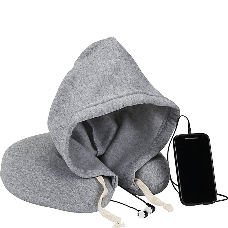 Memory Foam Neck Pillow With Built-in Headphones and Hood