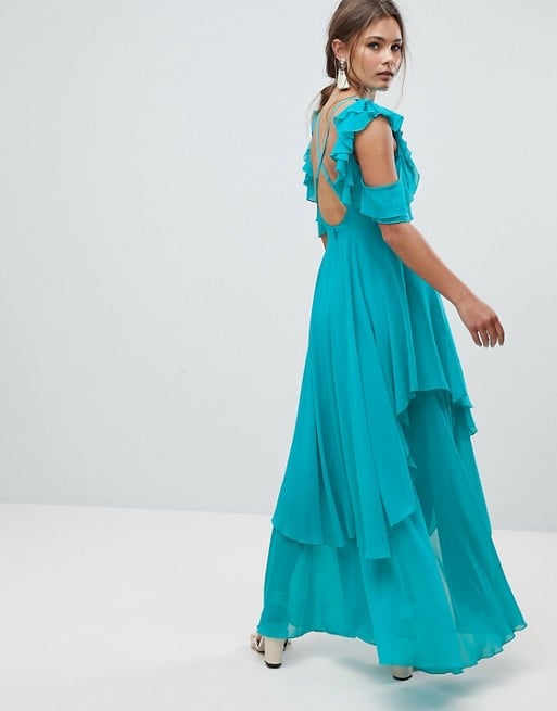 ruffle cut out dress