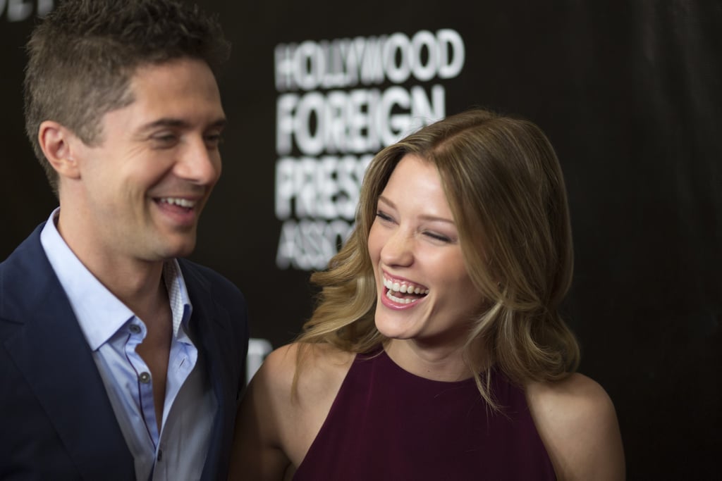 Topher Grace and Ashley Hinshaw on Red Carpet August 2015
