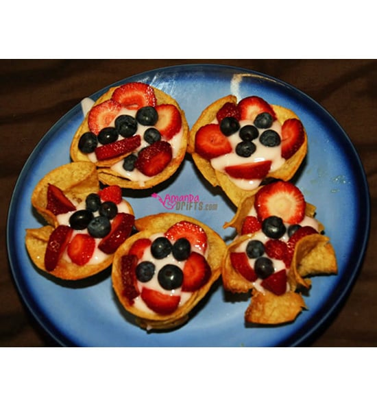 Tortilla Cups With Yogurt and Fresh Fruit
