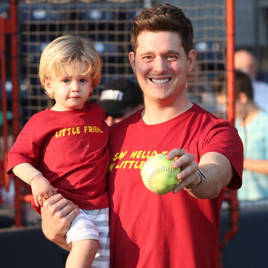 Michael Bublé and Son Noah Throwing Out First Pitch