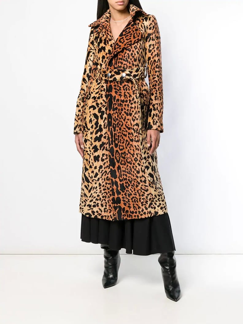 Victoria Beckham Leopard Print Trench Coat