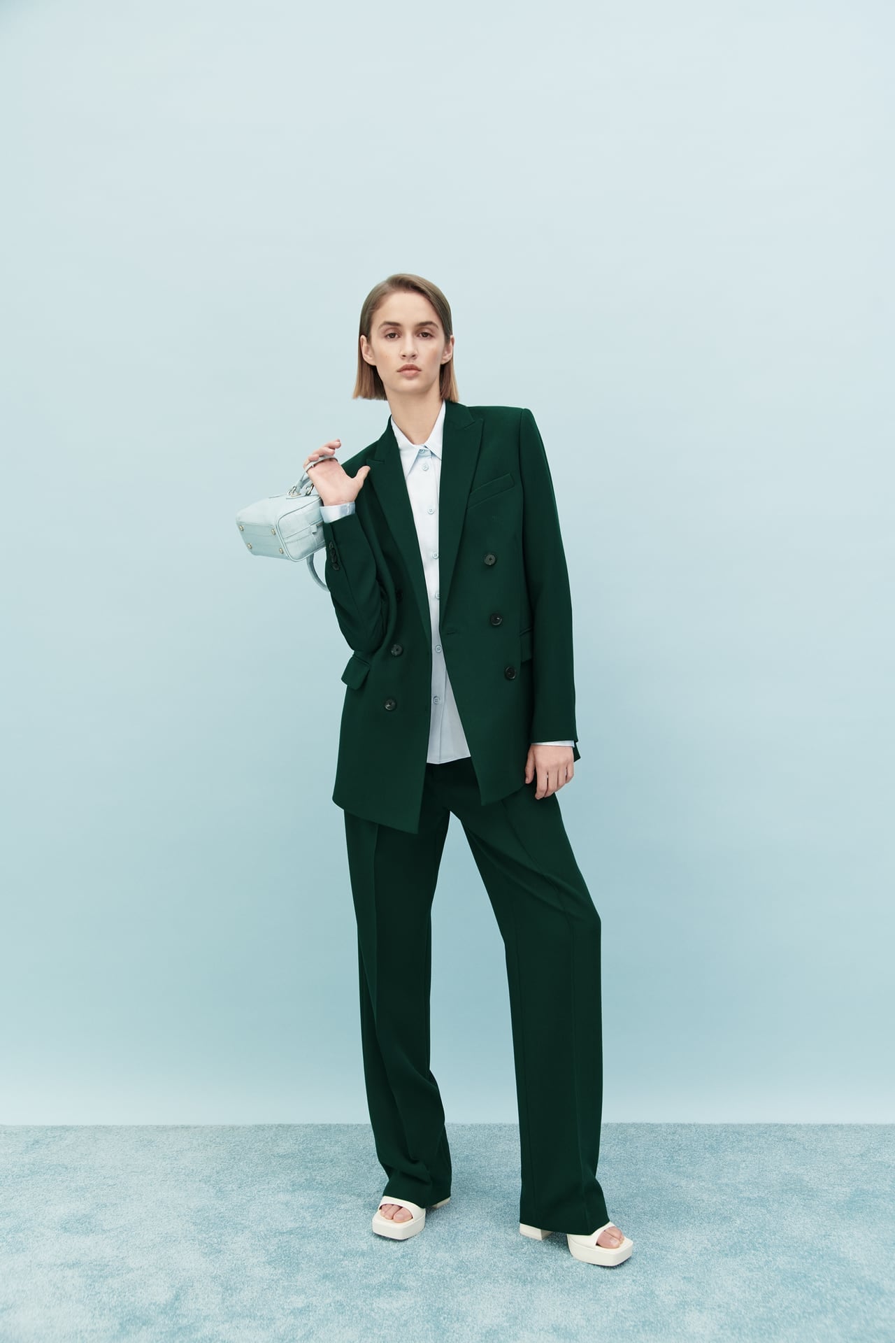 A Double Breasted Suit: Zara Tailored Double Breasted Blazer and