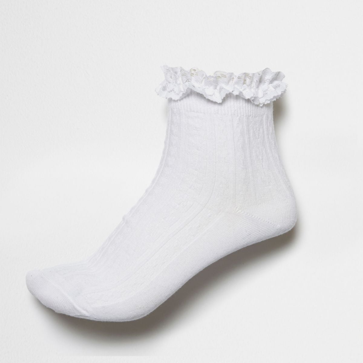 white frilly trainer socks