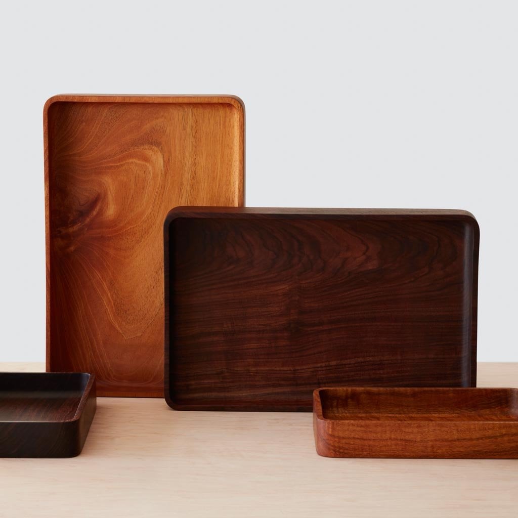 Storage Trays: The Citizenry Back Button Tikal Rectangular Wood Tray