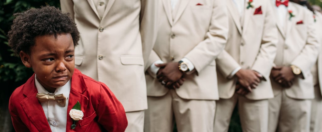 Photo of Boy Crying When His Mom Walks Down the Aisle