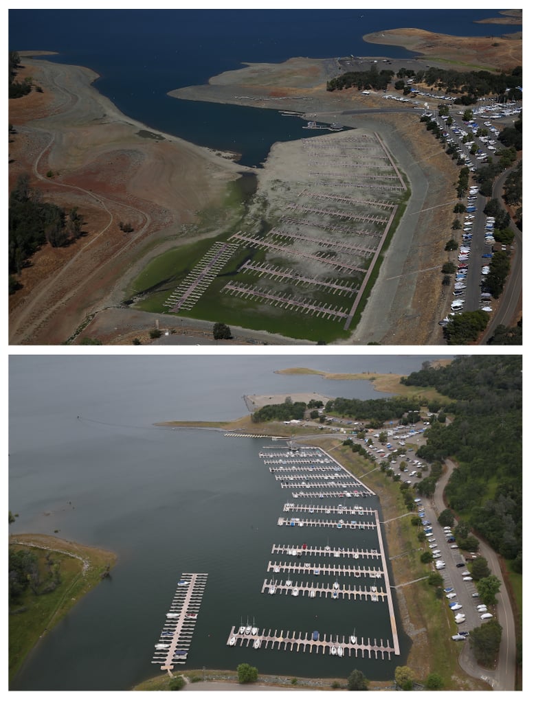 An aerial view of El Dorado Hills near Sacramento CA Before and