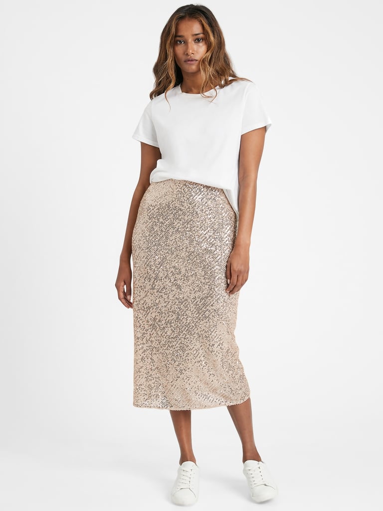 Banana Republic Sequin Bias-Cut Midi Skirt