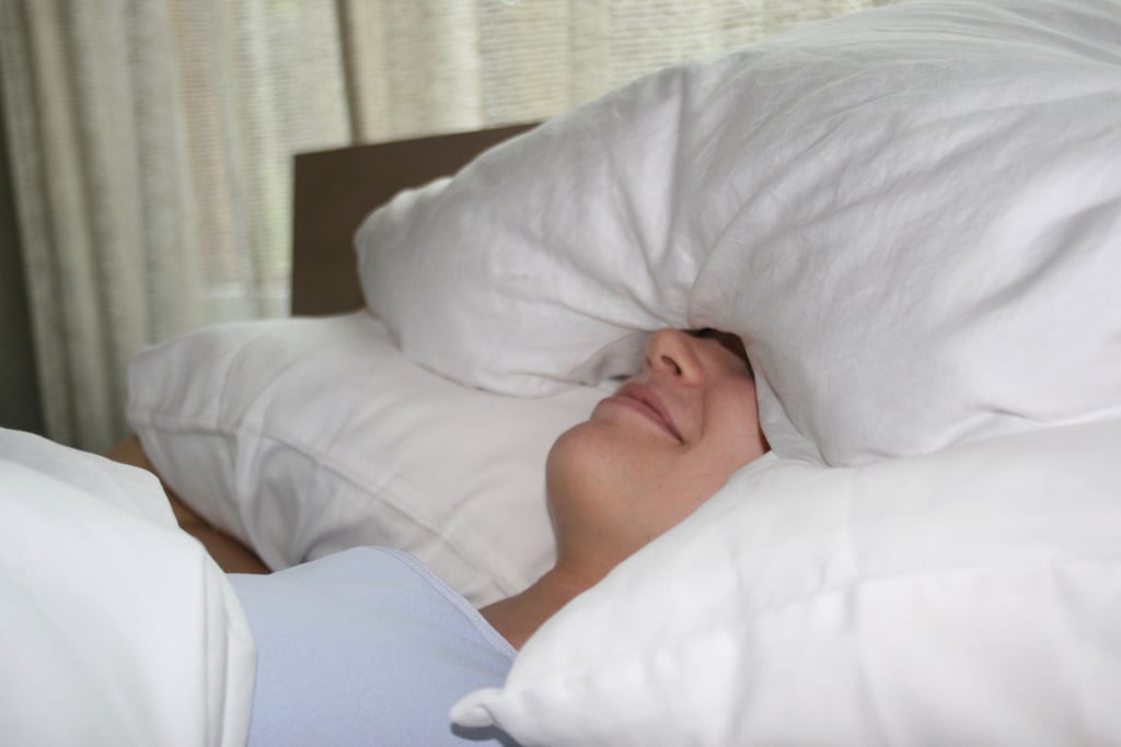 OK, so yeah, the only downfall is that it costs $168. That's kind of a shocker and you might think, "Forget it, I'm not spending that much!" Or you might think you could put the pillow you already have over your head. But this one is specifically shaped to cover your eyes and ears safely without compromising your breathing.
