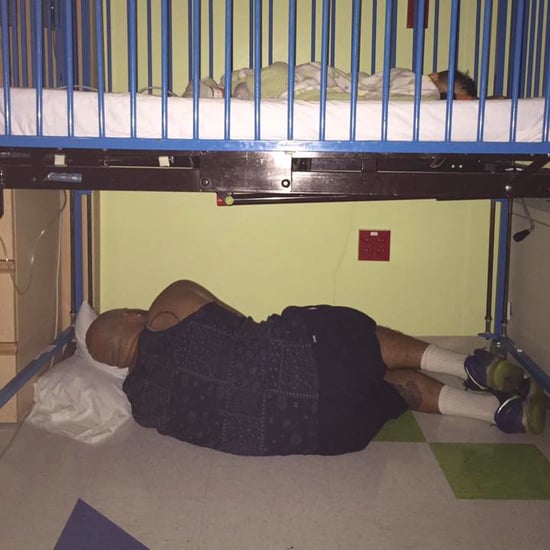 Viral Photo of Dad Sleeping Under Crib
