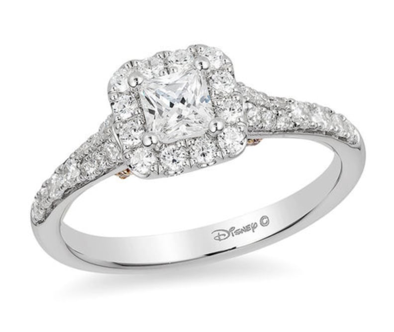 Tinker Bell Princess-Cut Diamond Frame Engagement Ring
