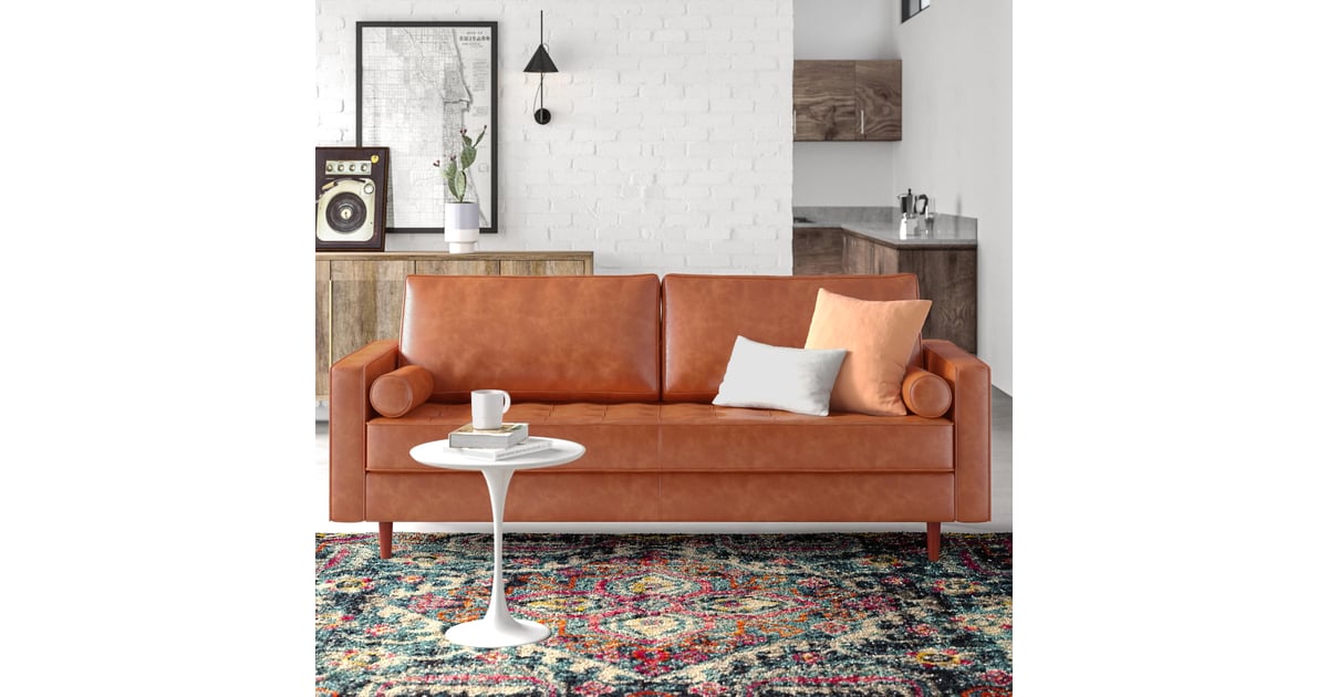 hailee 84'' genuine leather sofa