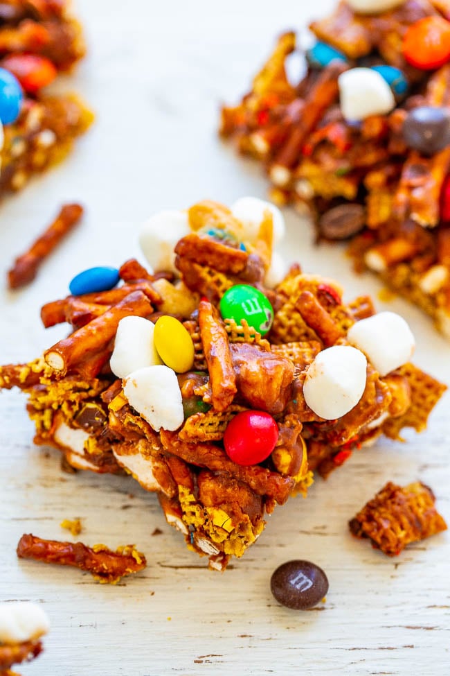 Chocolate Peanut Butter Chex Mix Bars