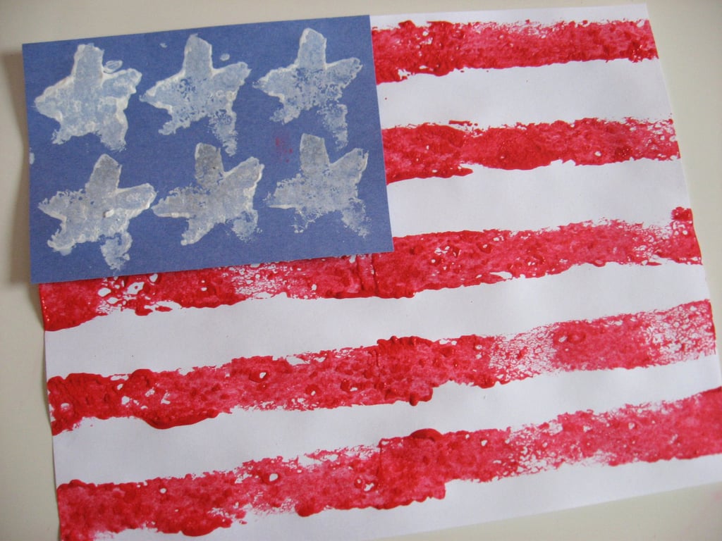 Stars and Stripes Sponge Print Flag