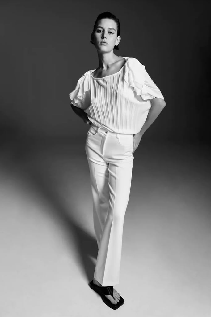 A White Blouse: Zara Drop Sleeve Pleated Top