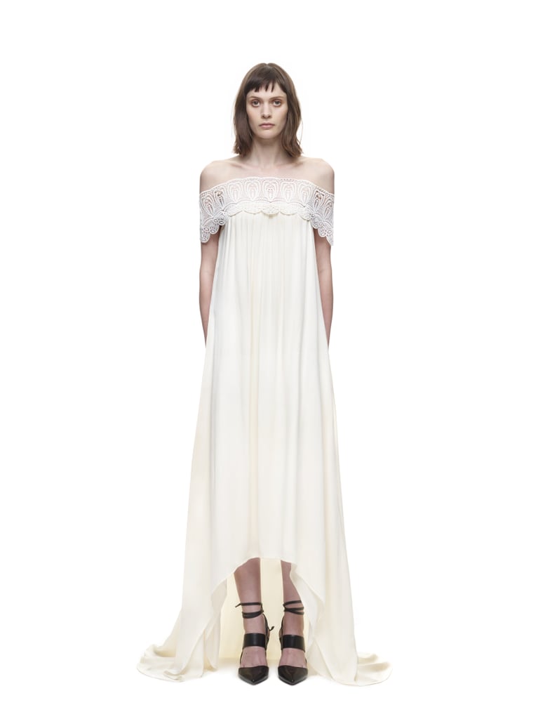 Off-the-Shoulder Chiffon Gown ($1,020)