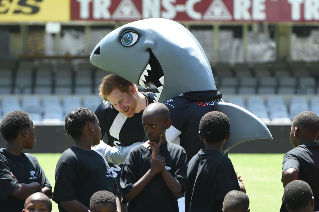Prince Harry Plays Rugby With Sharks in South Africa