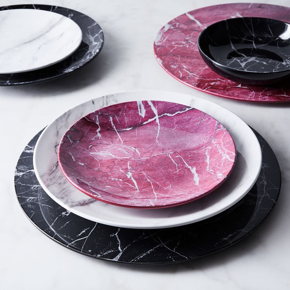 Best Marble-Inspired Dinnerware: Fortessa Tableware Solutions Melamine Dinnerware & Serveware