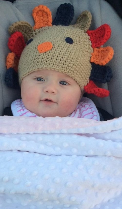 "Happy Thanksgiving from my little turkey head!! #thankfulfor my family and friends :)"