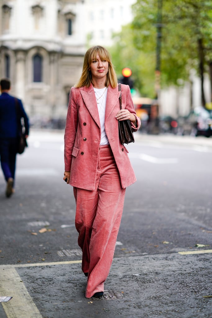 The perfect base to a colorful suit? A white tee, of course.