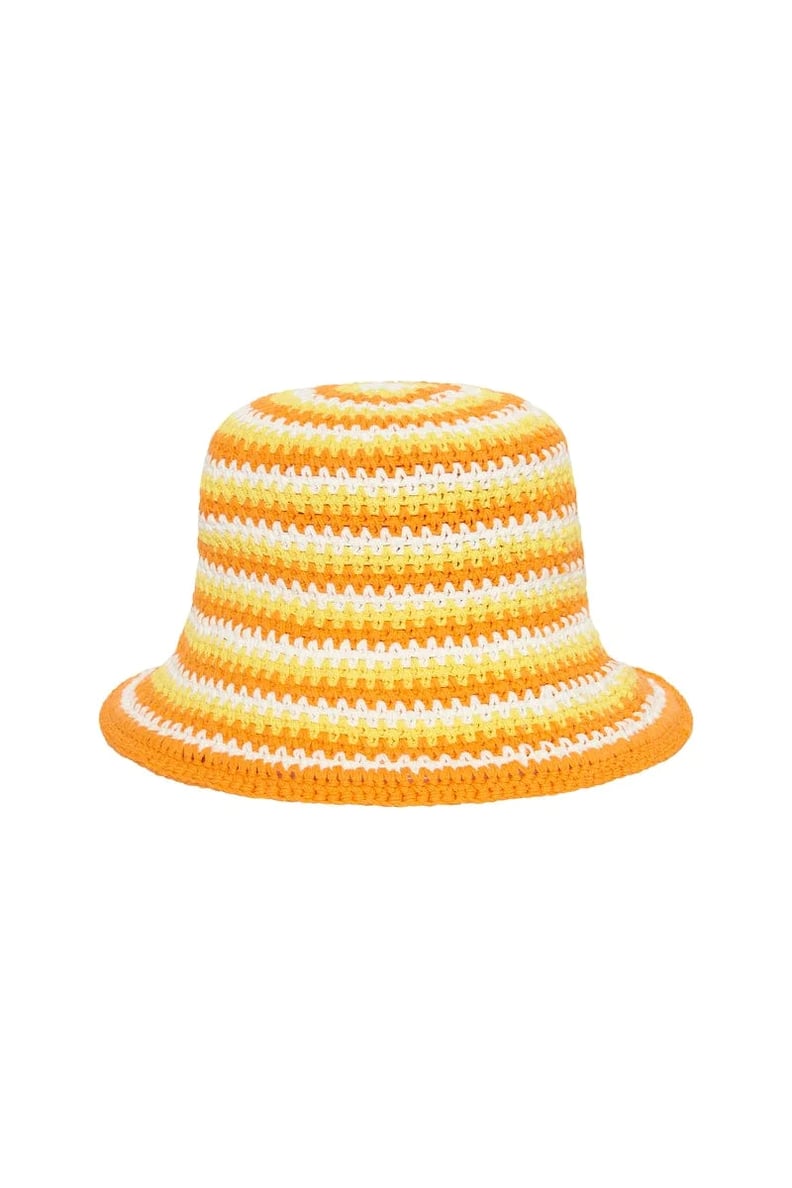 Shop Bucket Hats: Faithfull the Brand Crochet Bucket Hat Yellow Tones