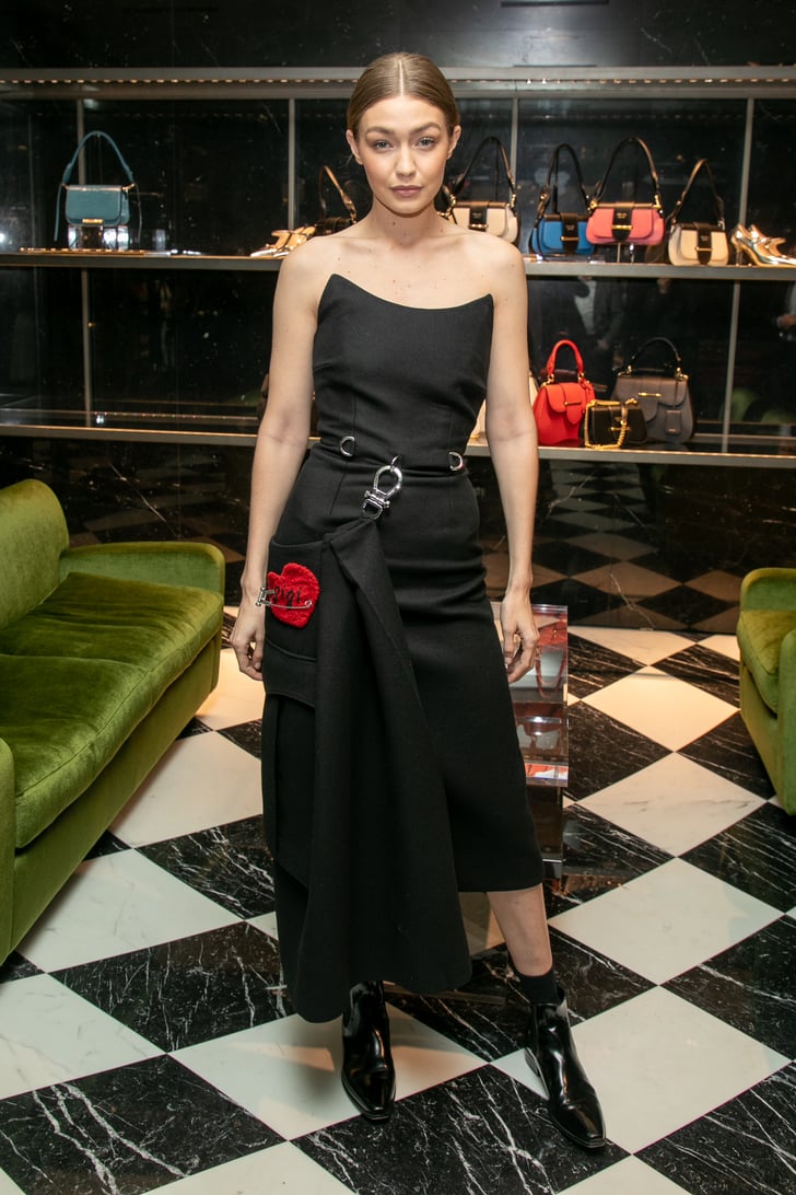 Gigi Hadid In Prada Arrives at the Prada Dinner Party in Paris