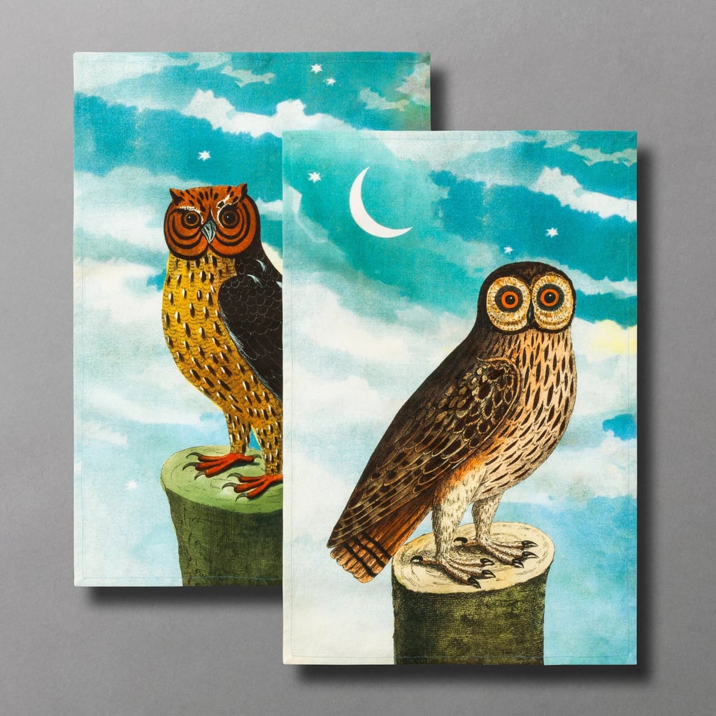 John Derian for Threshold What a Hoot Owl Print Tea Towel Set