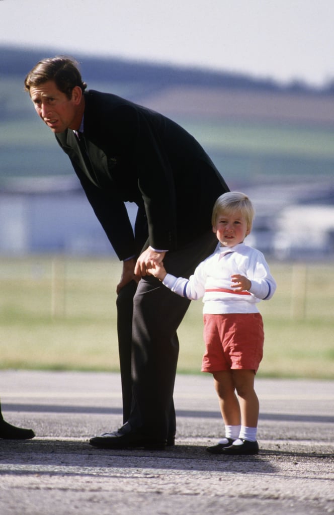 Prince Charles and Prince William boarded the Queen's Flight plane at Aberdeen Airport in Scotland in September 1984.