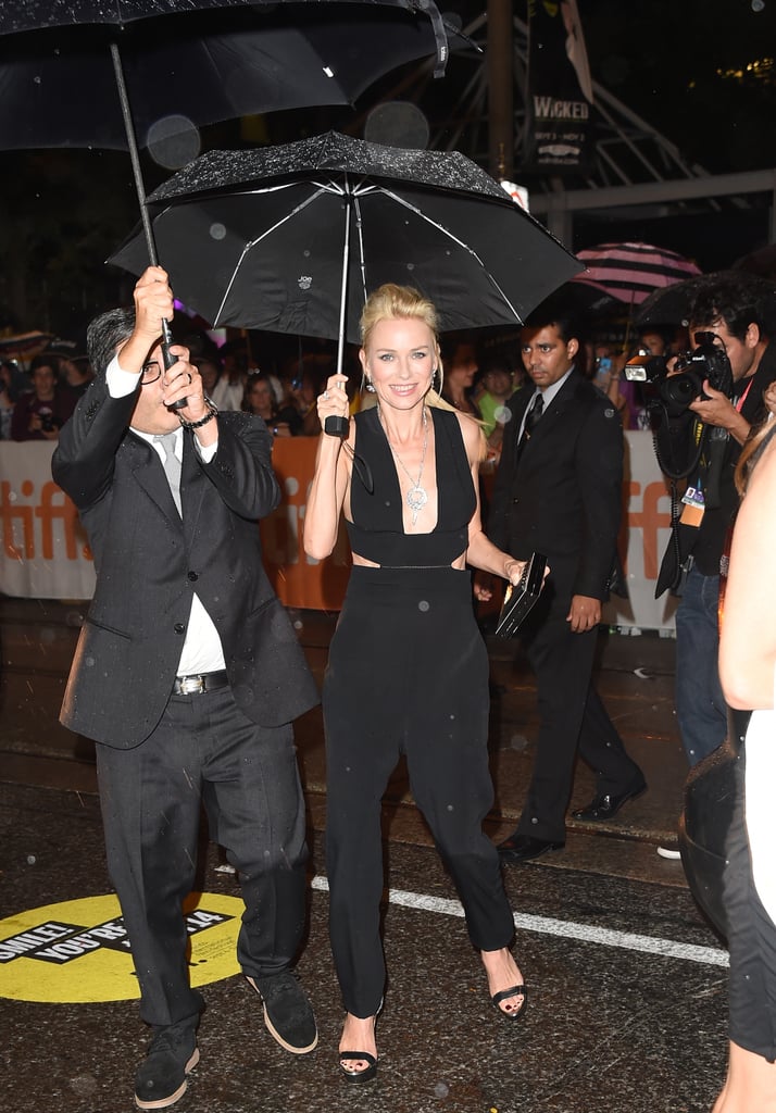 Naomi Watts didn't let the rain ruin her night at the St. Vincent premiere.