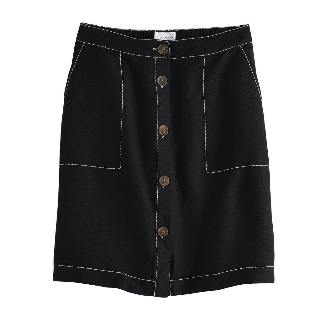 POPSUGAR Button Up Mini Skirt