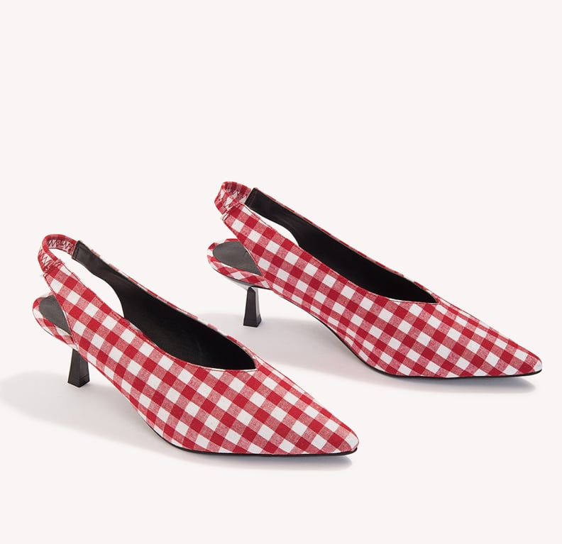 NA-KD Gingham Kitten Heel Pumps