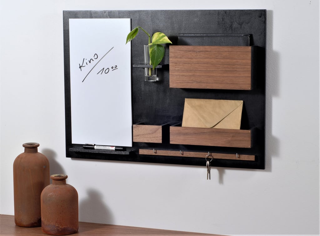 Wooden Wall Organiser With Dry Erase Board