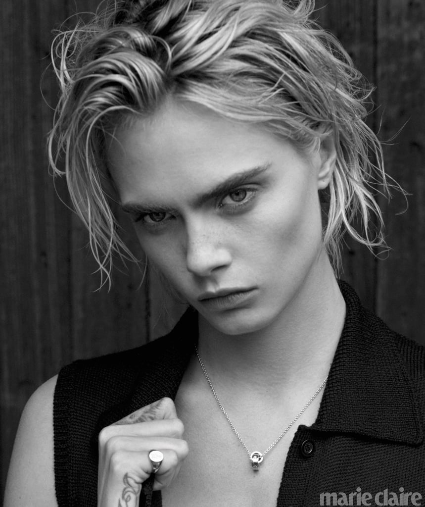 Cara Delevingne's Freckles on Marie Claire September Cover