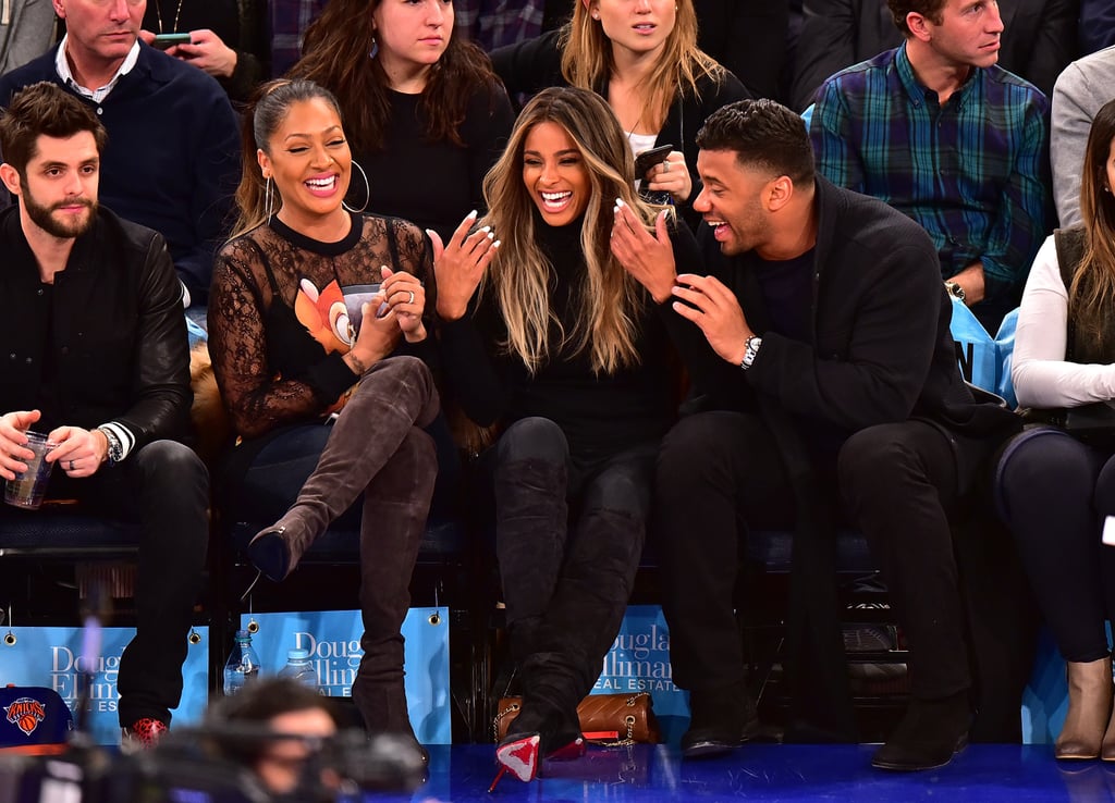 Ciara and Russell Wilson at Knicks Game February 2016